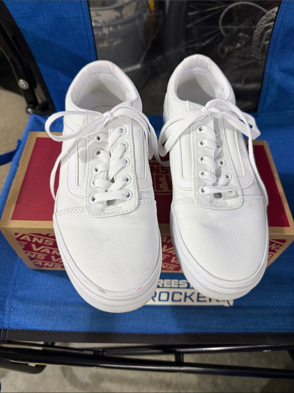 Vans White Canvas Low-Top Sneakers